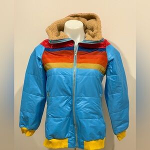 Colorful Striped Puffer Jacket